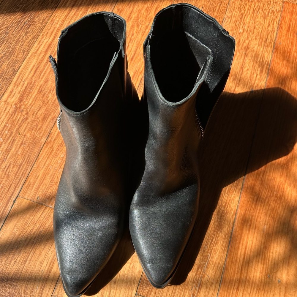 Black leather shoes